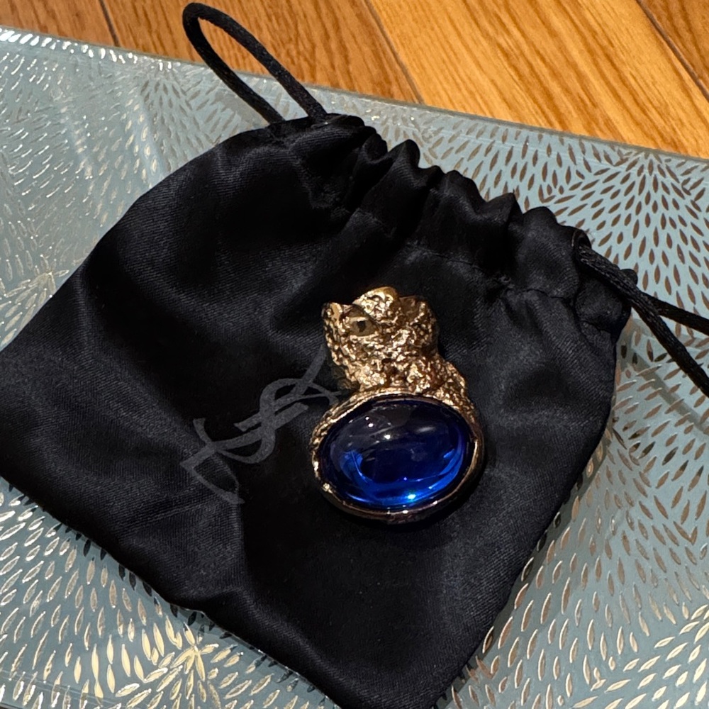 YSL Ring with Blue Gem